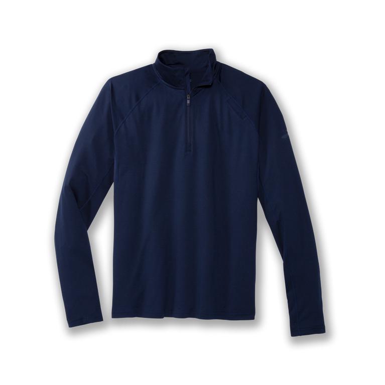 Brooks Dash 1/2 Zip Running Jackets - Men's - Navy (69830-PUZK)